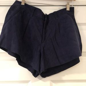 Real suede navy shorts